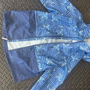 Cat & Jack Blue Shark Stripe Raincoat